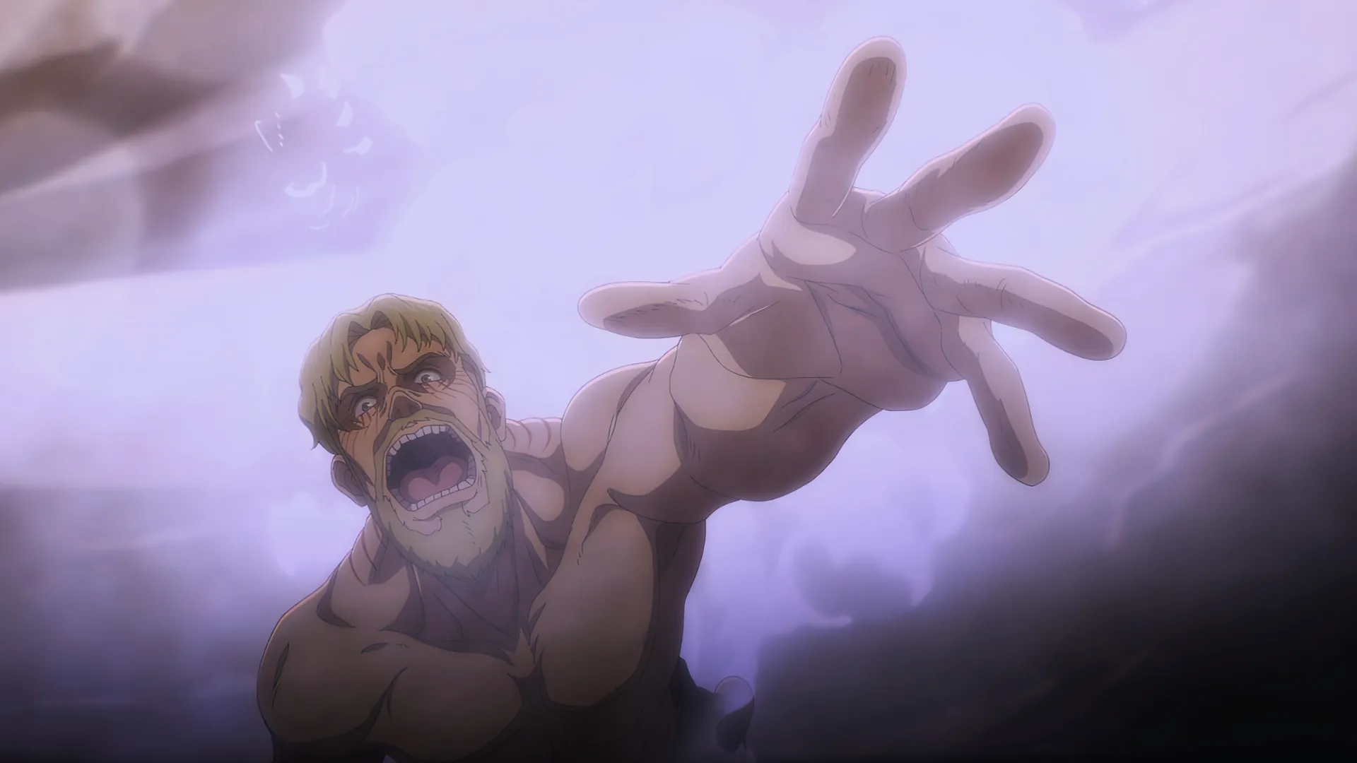 Zeke reaching forward through the light